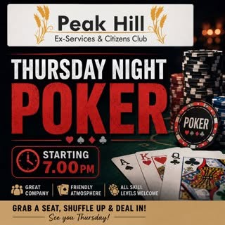 Thursday Night Poker at Peak Hill Ex-Services Club